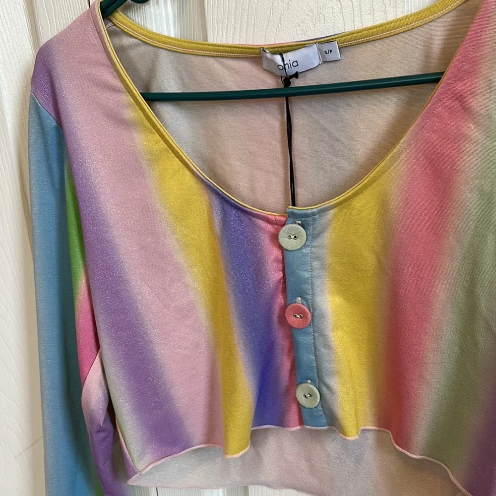 NWT Onia Layla Shimmer Crop Top - Picture 7 of 10